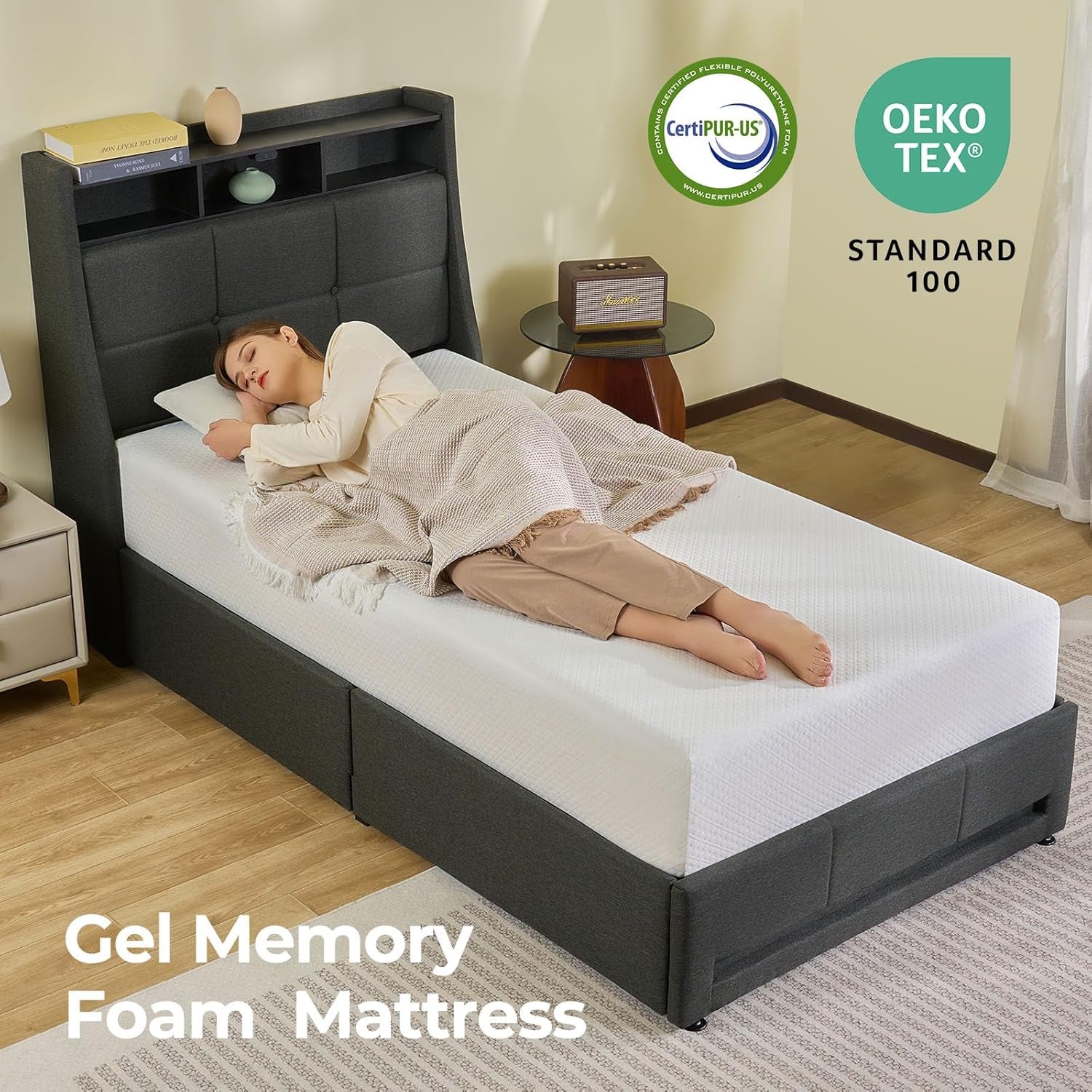 Cooling Twin Gel Memory Foam Mattress | CertiPUR-US Certified for Pressure Relief - Hospitality World