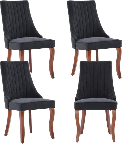 Velvet Dining Chairs (Set of 4) | Comfy Fabric Upholstered Accent Chairs - Hospitality World