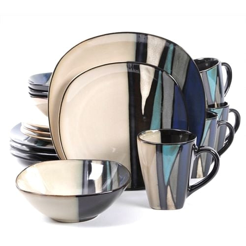 Gibson Elite Althea 16-Piece Stoneware Dinnerware Set | Reactive Glaze Finish - Hospitality World