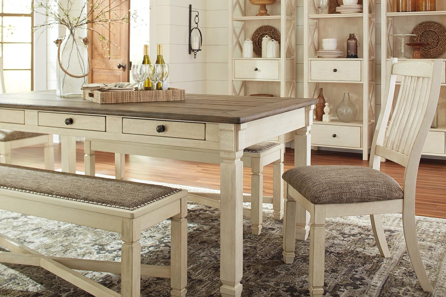 Bolanburg Farmhouse Dining Table with Storage Drawers | Seats 6 - Hospitality World