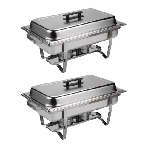 2-Pack Stainless Steel Chafing Dish Set | Buffet Food Warmer for Catering - Hospitality World