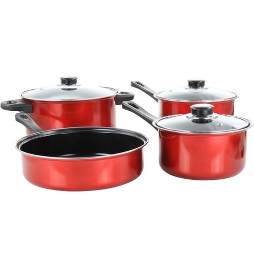 Gibson Everyday Cardinal 7-Piece Nonstick Steel Cookware Set - Hospitality World