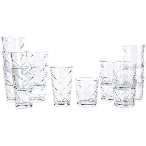 Gibson Home 16-Piece Lattice Glass Drinkware Set - Hospitality World