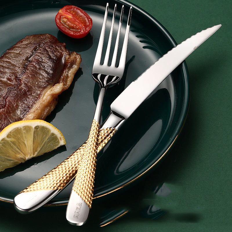 Creative Household Stainless Steel Cutlery Set | Nordic Golden Finish - Hospitality World