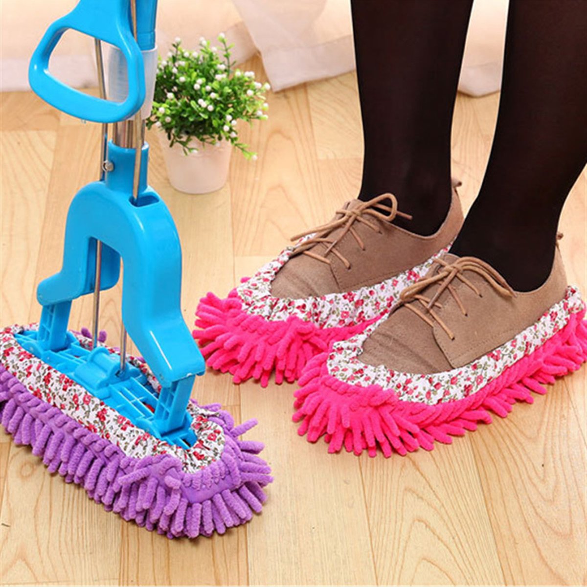 Lazy Maid Mop Slippers (3 Pairs) | Hands-Free Floor Dusting Shoes - Hospitality World