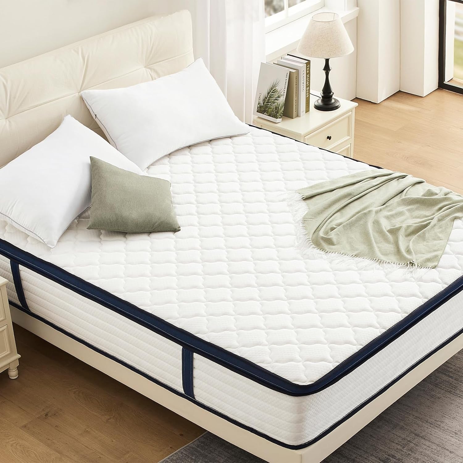 Queen Hybrid Mattress (12 Inch) - Medium Firm Comfort, Zero Motion Transfer, and Cooling Support - Hospitality World