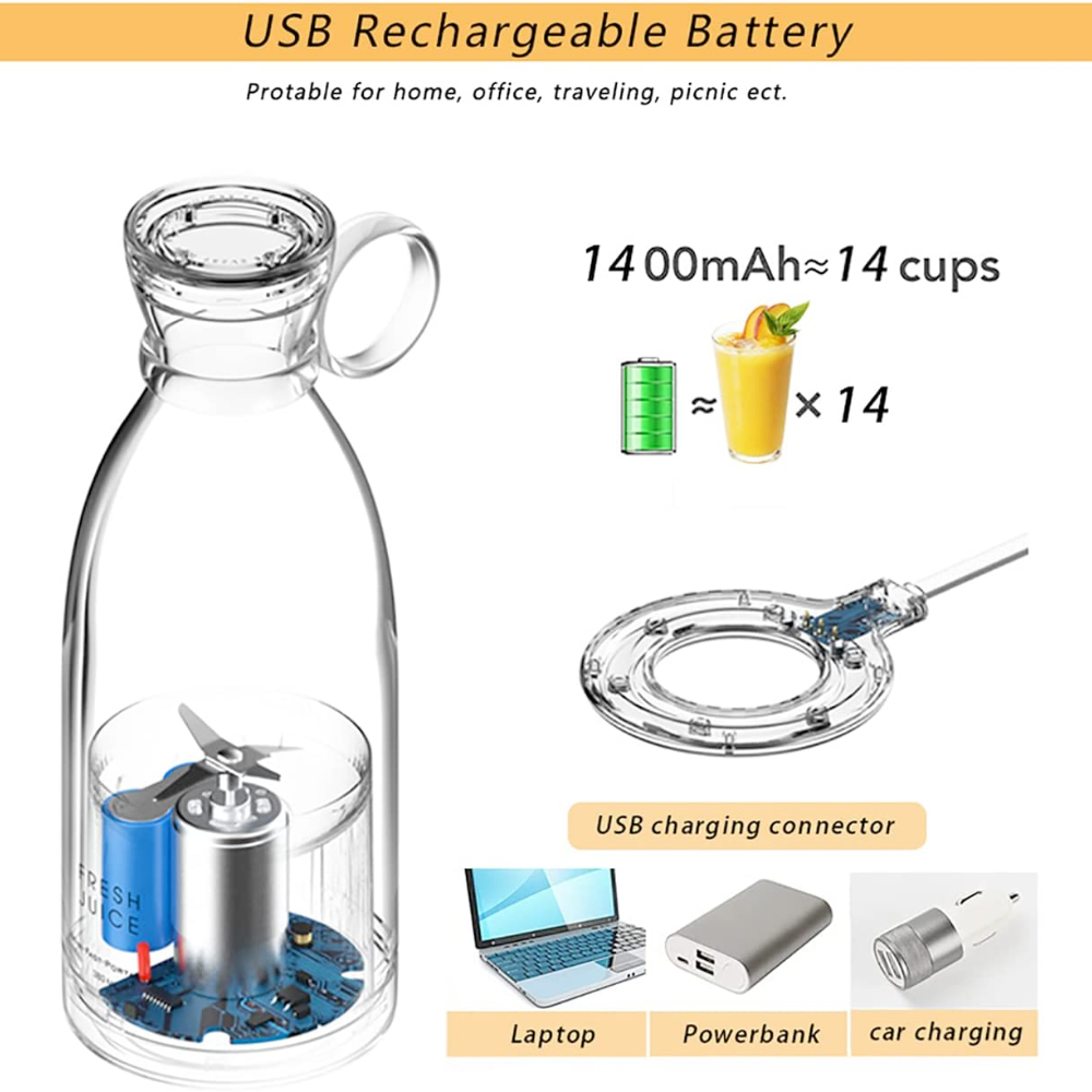 Portable USB Rechargeable Juicer & Smoothie Blender - Hospitality World