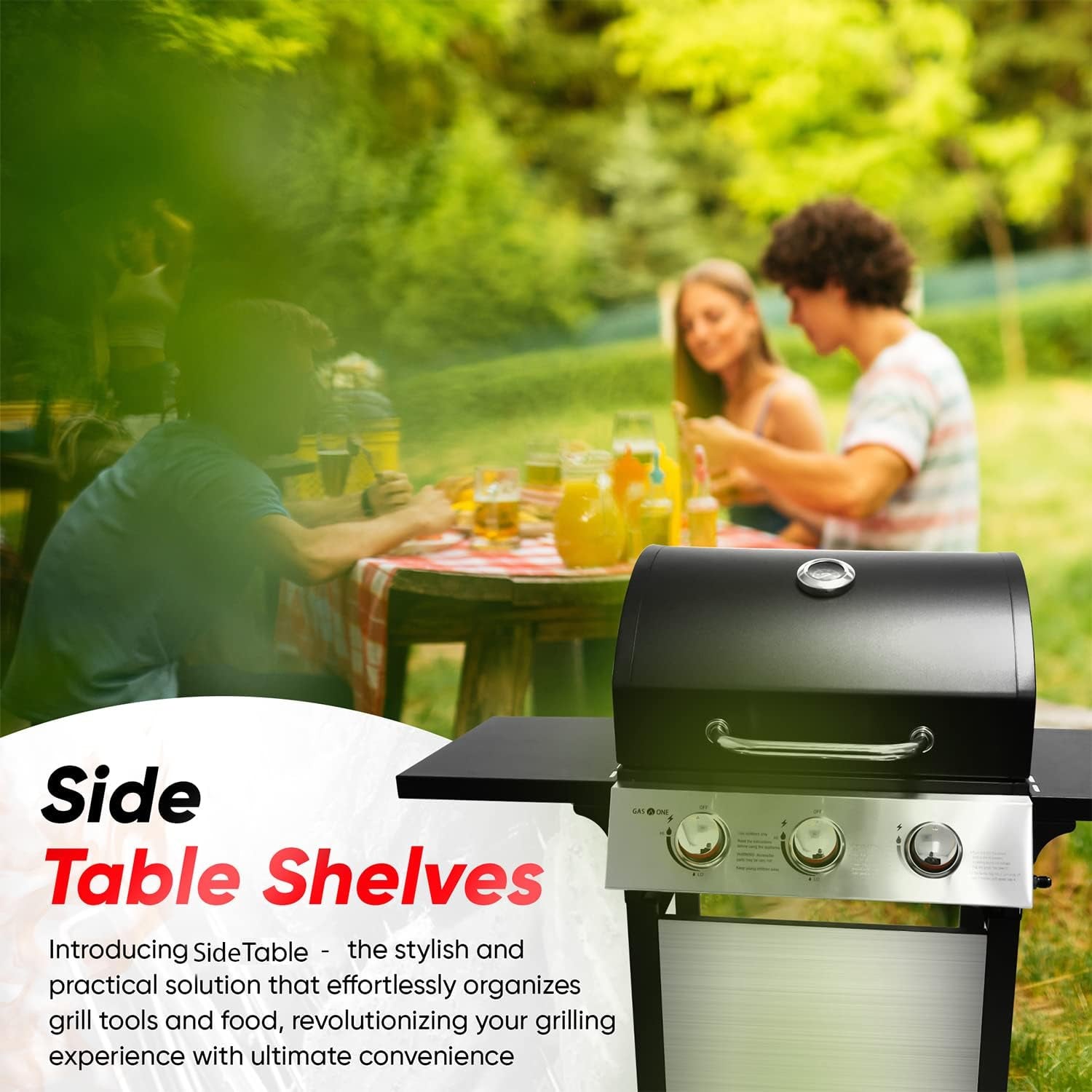 Elegant 3-Burner Stainless Steel Gas BBQ Grill with Cabinet and Wheels - Hospitality World