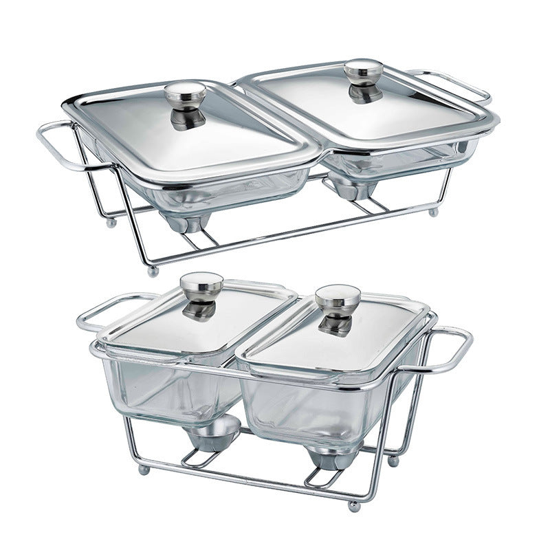 Rectangular Glass Buffet Stove | Food Heating Container Chafing Dish - Hospitality World