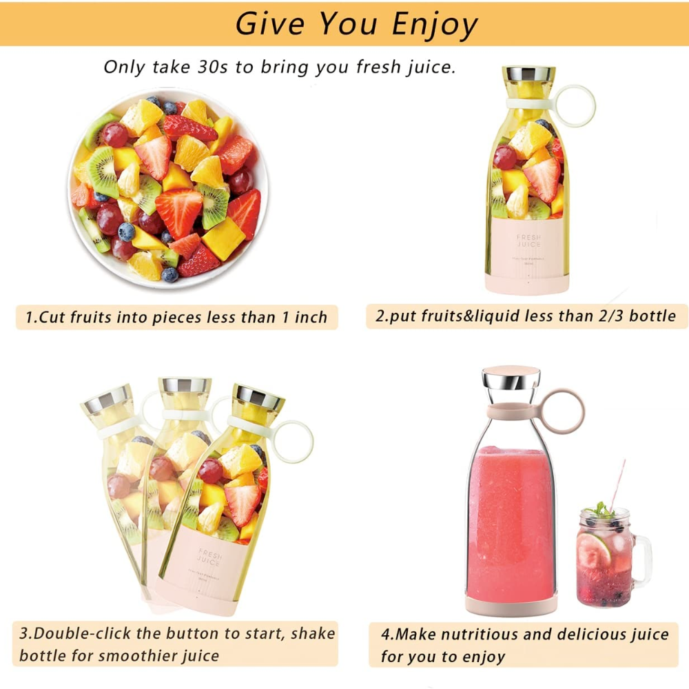 Portable USB Rechargeable Juicer & Smoothie Blender - Hospitality World
