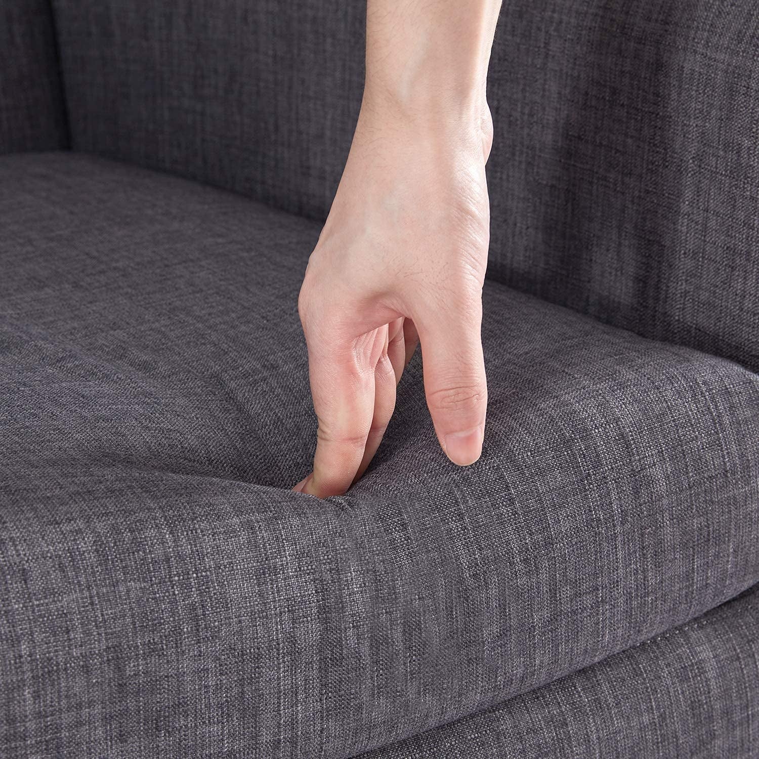 Elegant Grey Button Tufted Accent Chair | Upholstered Armchair for Living Room - Hospitality World