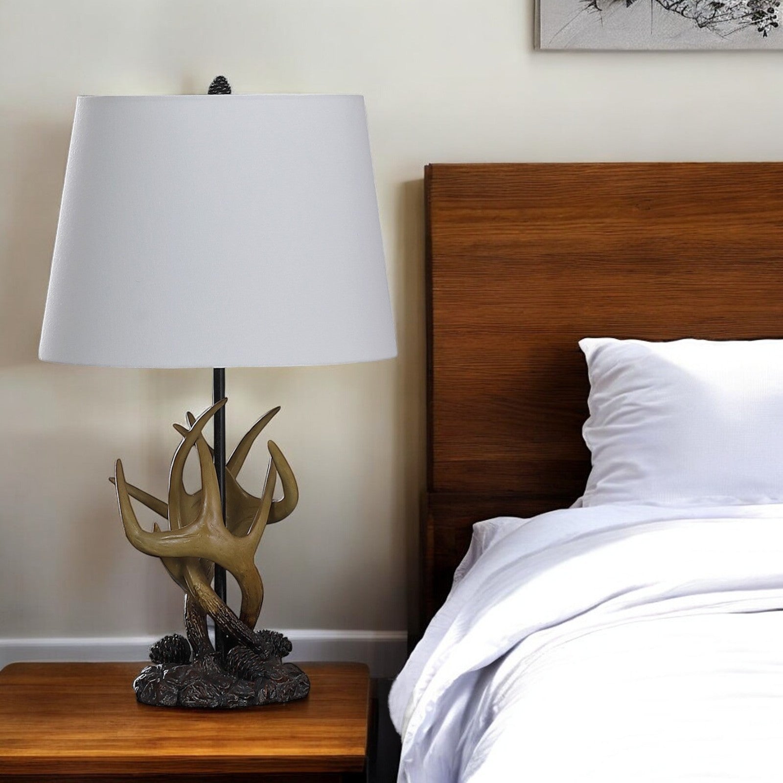 Natural and Brown Antlers Table Lamp - Hospitality World