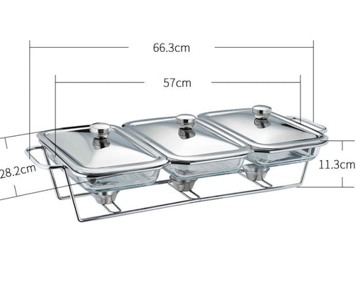 Rectangular Glass Buffet Stove | Food Heating Container Chafing Dish - Hospitality World