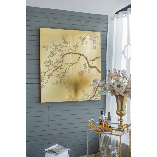 Set of 2 Cherry Blossom Wall Art Panels for Living Room Decor - Hospitality World