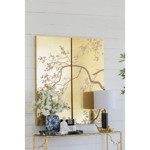 Set of 2 Cherry Blossom Wall Art Panels for Living Room Decor - Hospitality World