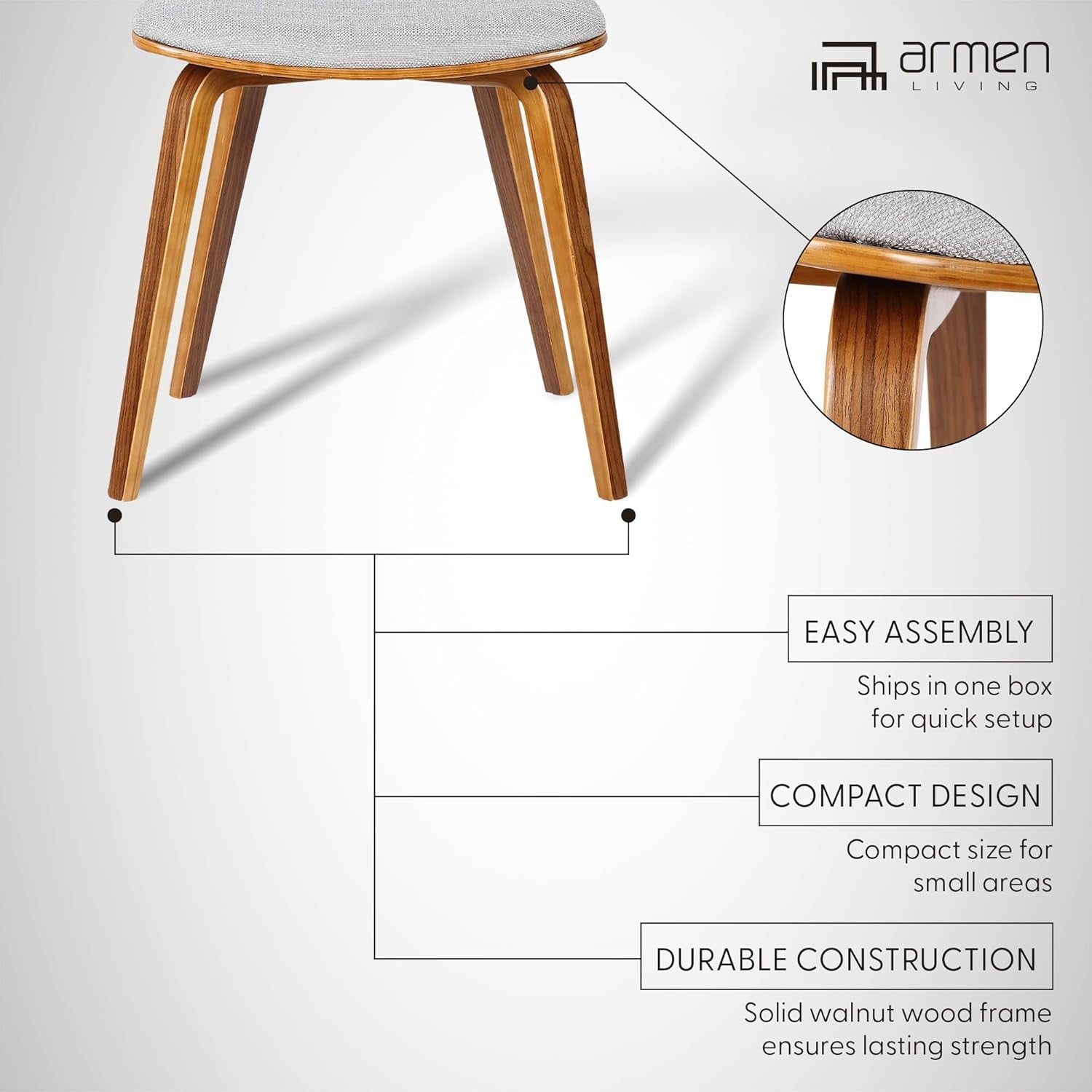 Jaguar Mid-Century Modern Upholstered Dining & Desk Chair - Hospitality World