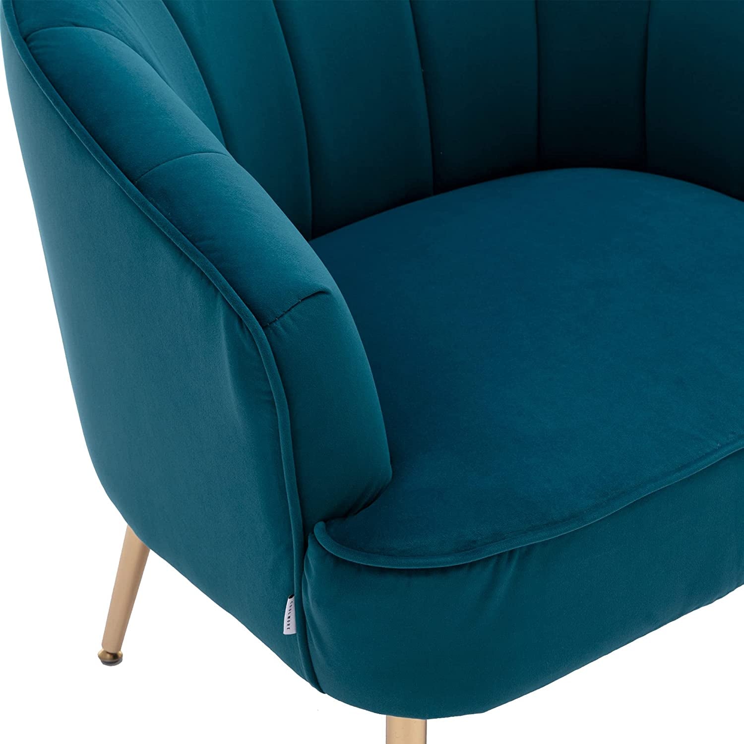 Elegant Teal Velvet Accent Chair with Golden Metal Legs - Hospitality World