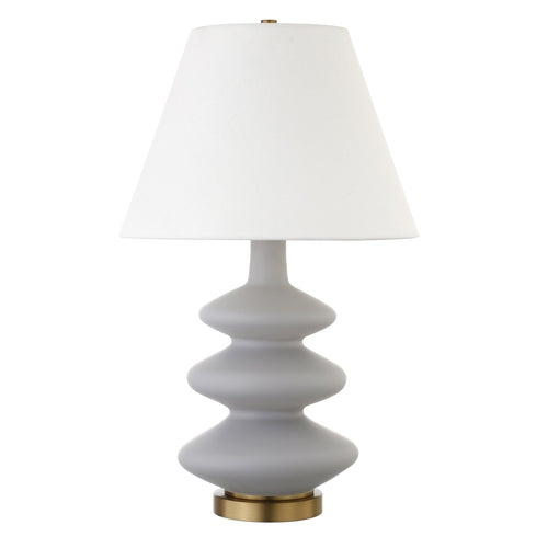 26-Inch Gray and Gold Glass Gourd Table Lamp - Hospitality World