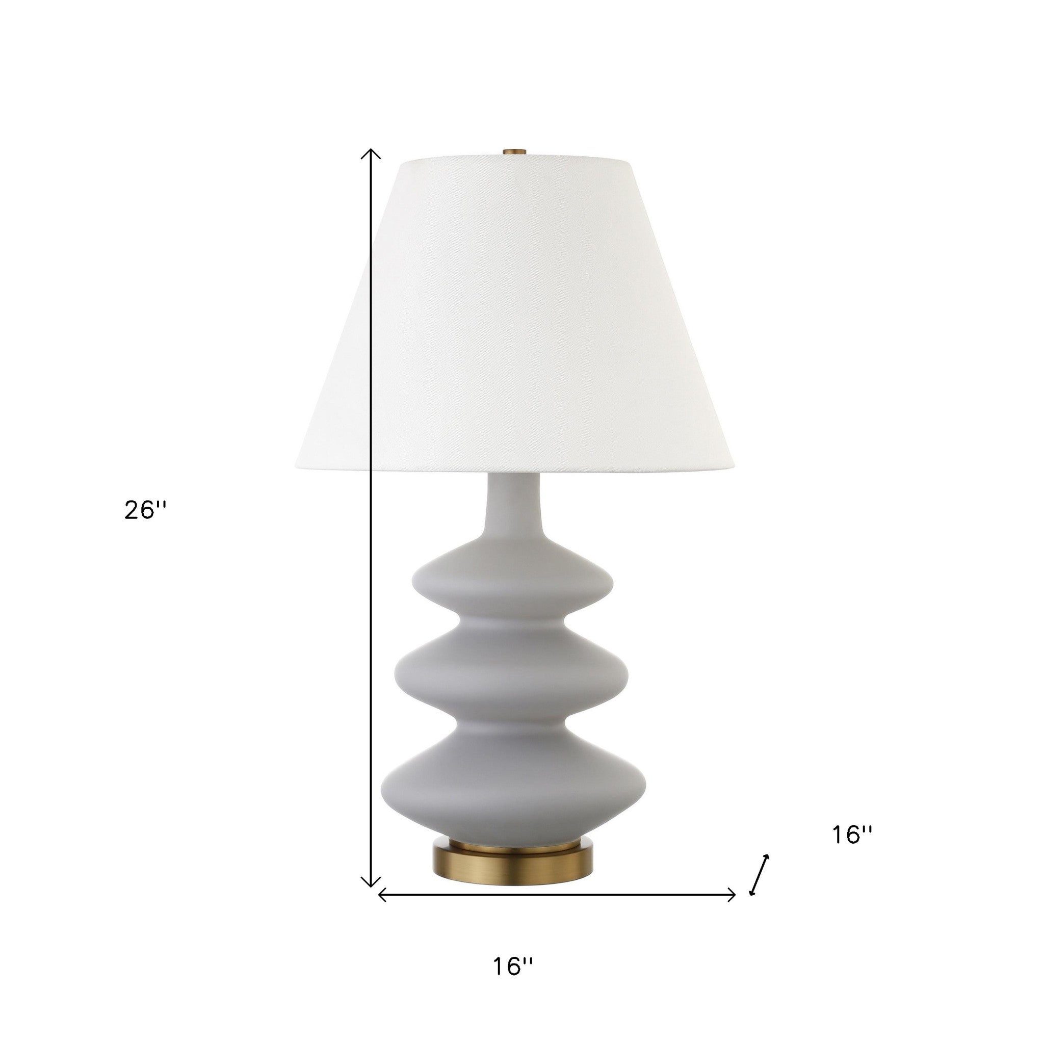26-Inch Gray and Gold Glass Gourd Table Lamp - Hospitality World