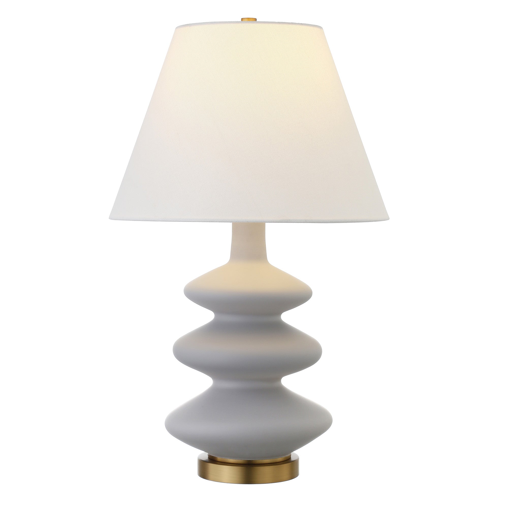 26-Inch Gray and Gold Glass Gourd Table Lamp - Hospitality World
