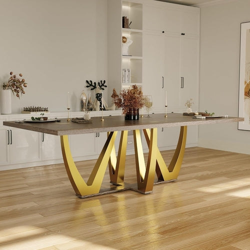 94″ Wood Dining Table for 6–10 – Modern Farmhouse Rectangular – Hospitality World