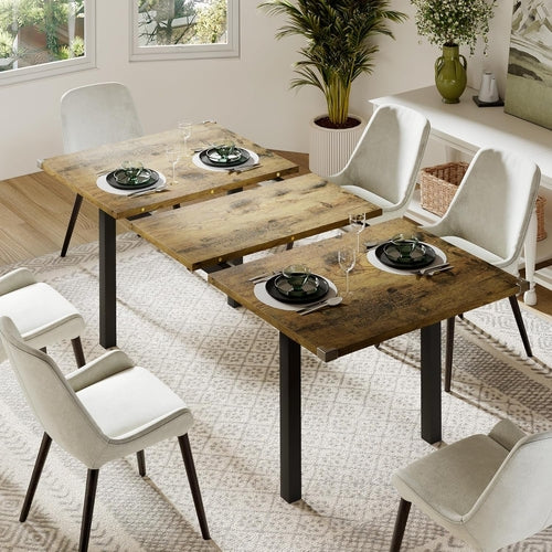 63" Extendable Dining Table | Modern Farmhouse Style - Hospitality World