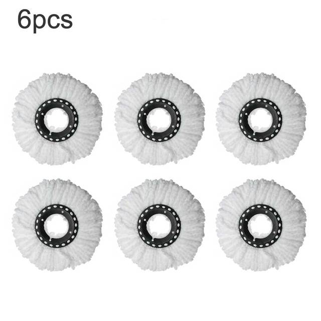 6-Pack Microfiber Mop Head Refills for 360° Spin Mops | Universal Fit & Washable - Hospitality World