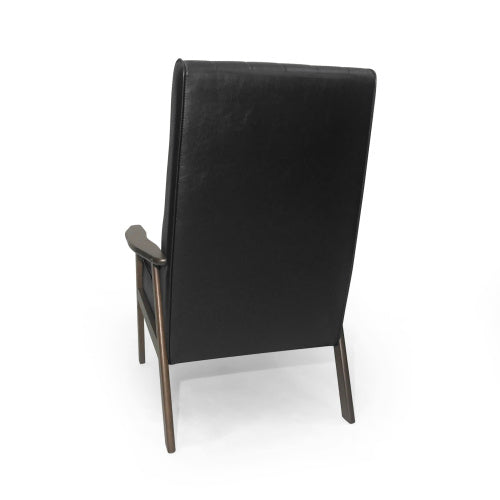 Mid-Century Modern Upholstered Accent Chair, Matte Black - Hospitality World