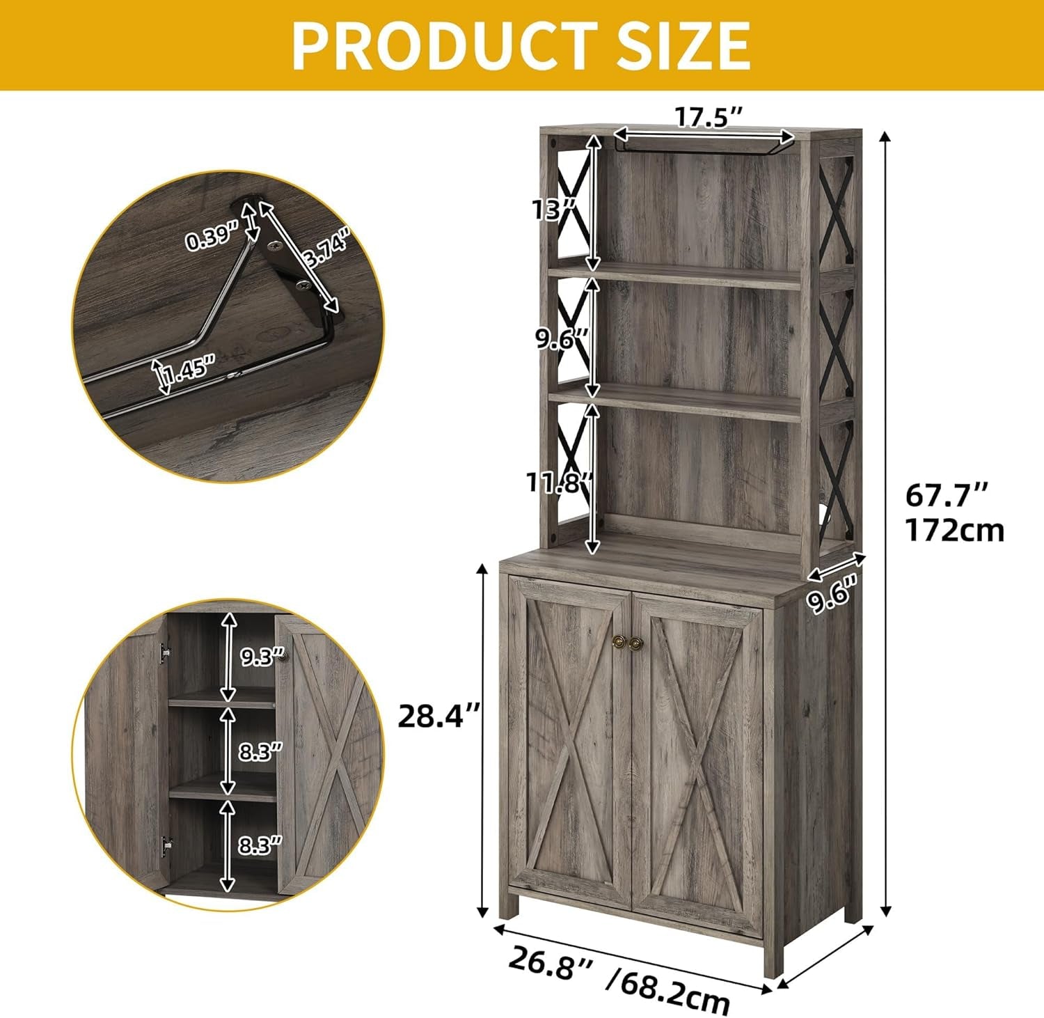 Farmhouse Style Wine Bar & Liquor Storage Cabinet - Hospitality World