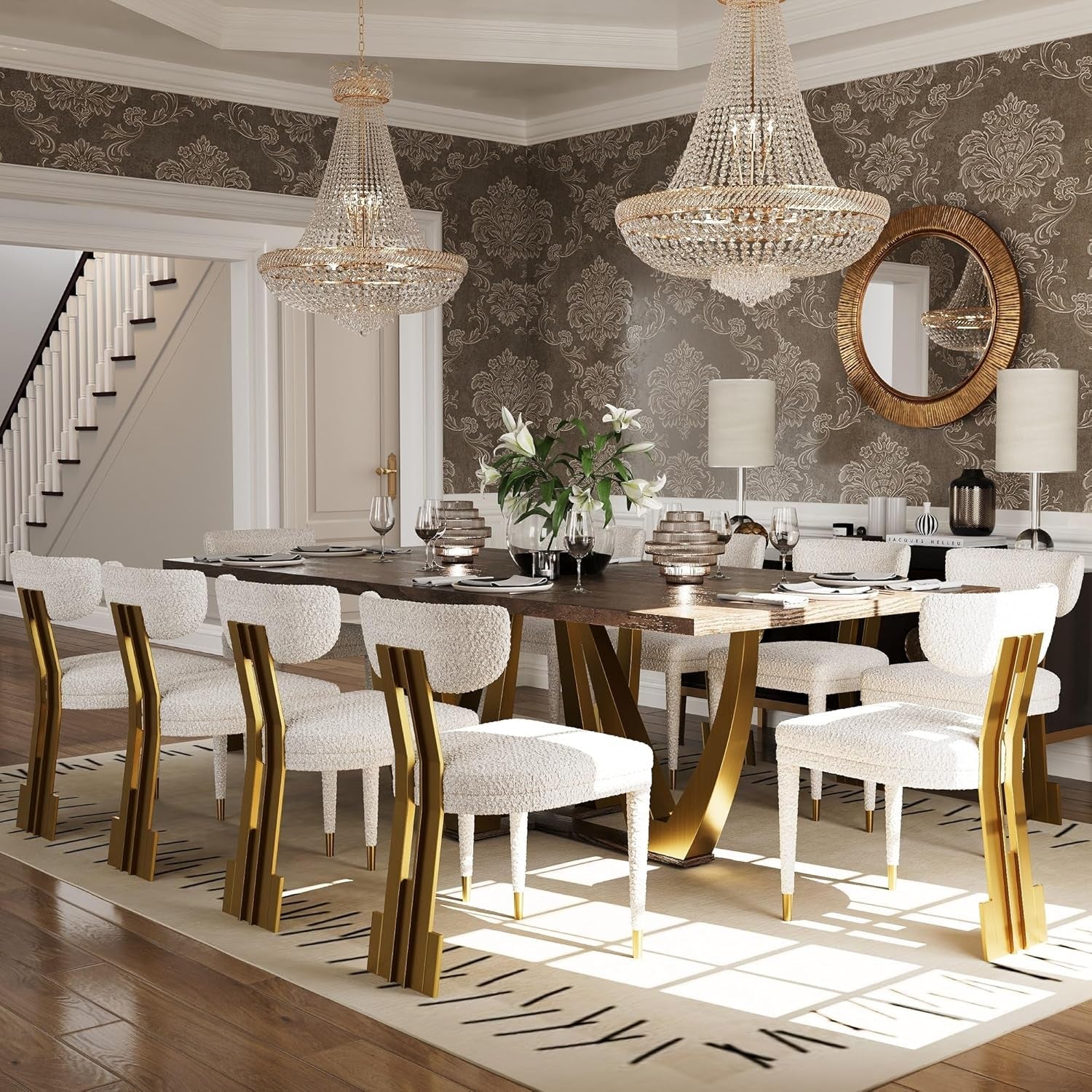 94″ Wood Dining Table for 6–10 – Modern Farmhouse Rectangular – Hospitality World