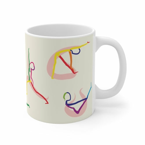 Stick Figure Yoga Poses Coffee Tea Mug | 11oz Durable Ceramic - Hospitality World