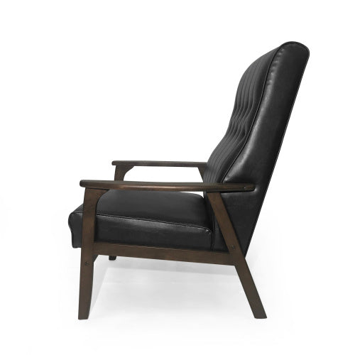 Mid-Century Modern Upholstered Accent Chair, Matte Black - Hospitality World