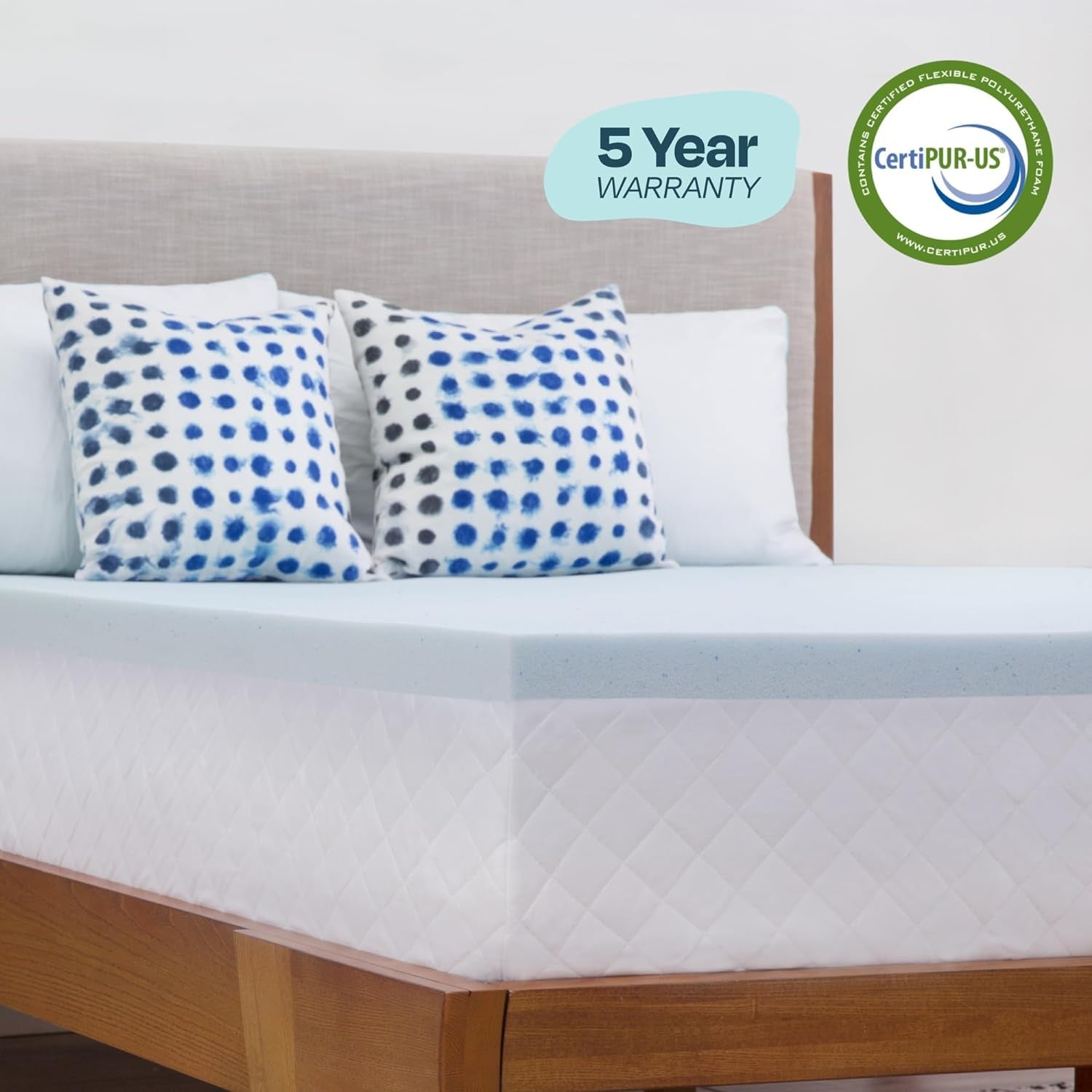 Cooling Gel Memory Foam Mattress Topper | Queen Size for Pressure Relief and Comfort - Hospitality World