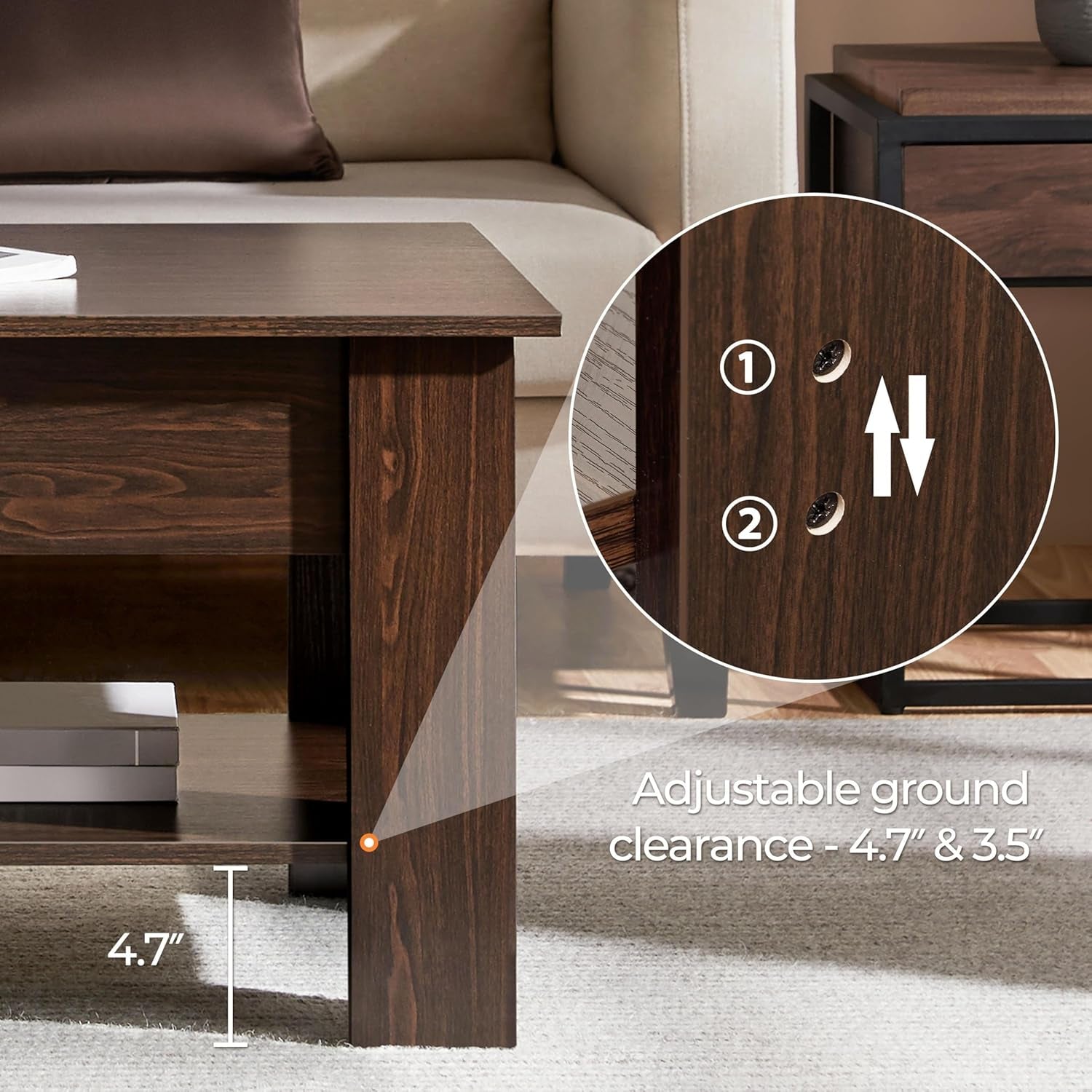 Lift Top Coffee Table with Hidden Compartment - Hospitality World