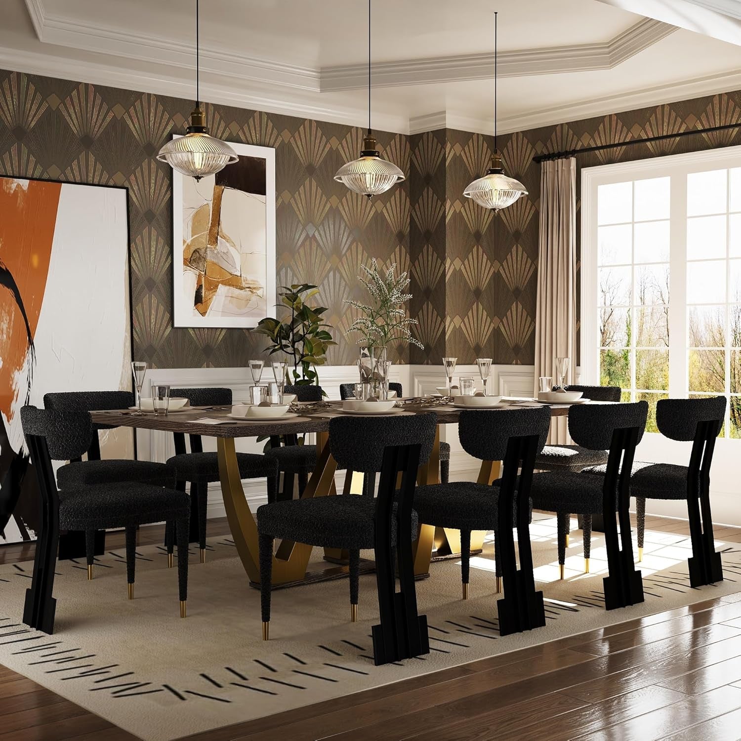 94″ Wood Dining Table for 6–10 – Modern Farmhouse Rectangular – Hospitality World