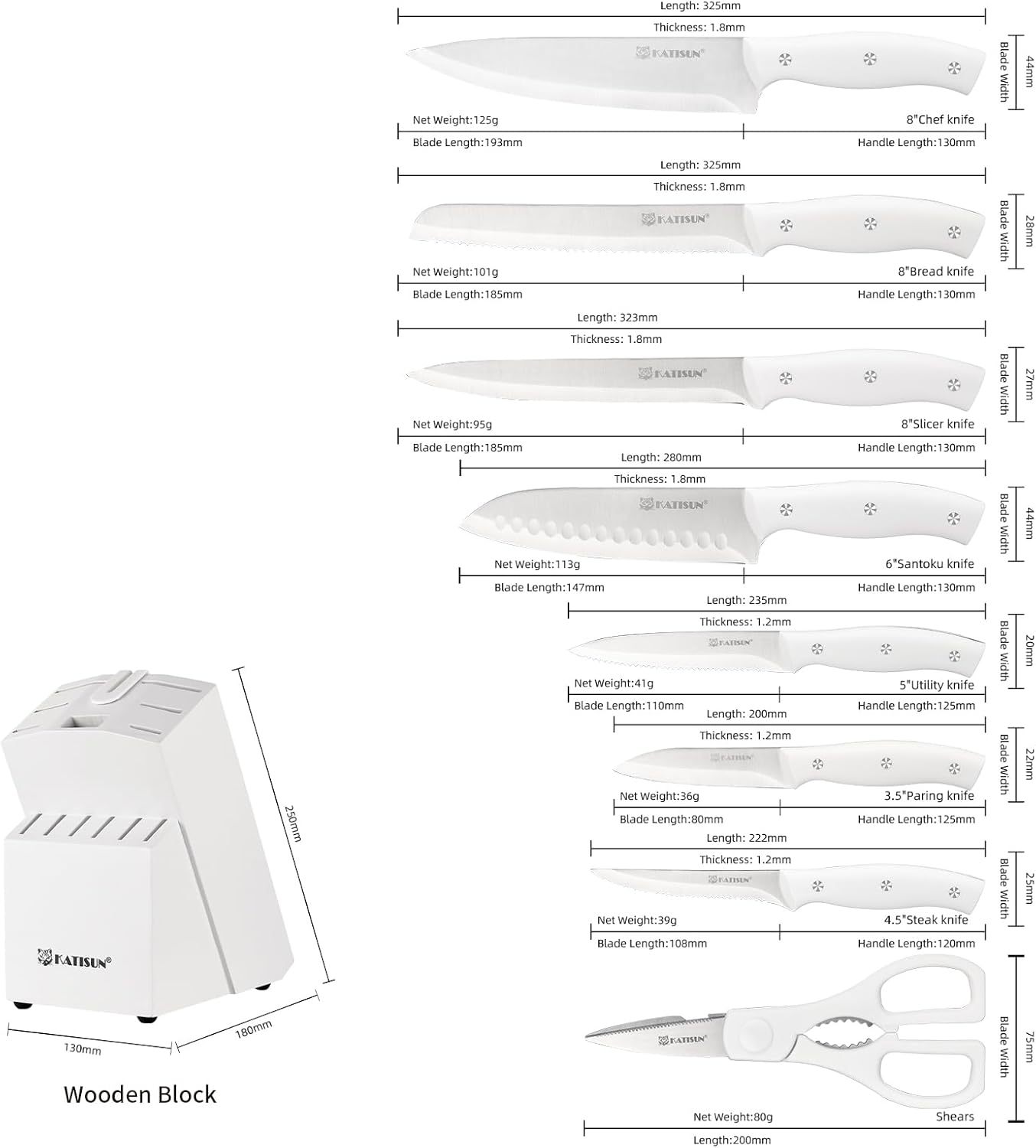High Carbon Stainless Steel Kitchen Knife Set