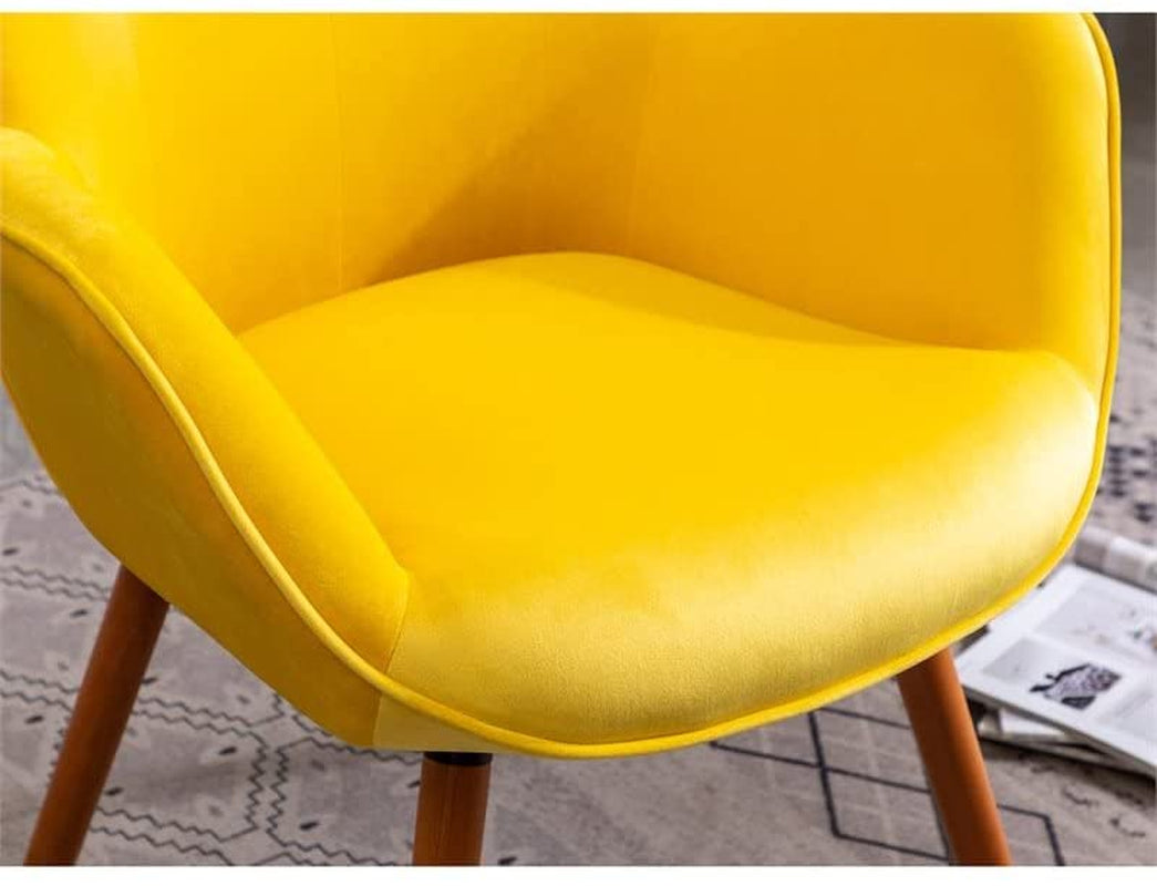 Compact Yellow Velvet Accent Chair | Button Tufted Elegance - Hospitality World