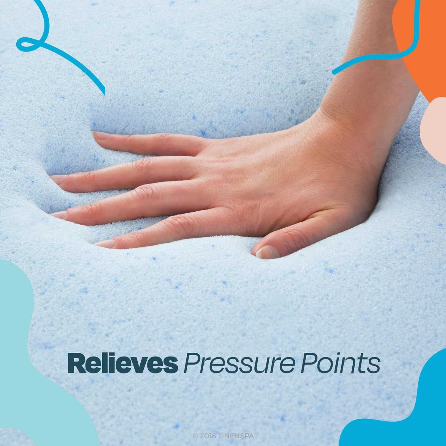 Cooling Gel Memory Foam Mattress Topper | Queen Size for Pressure Relief and Comfort - Hospitality World