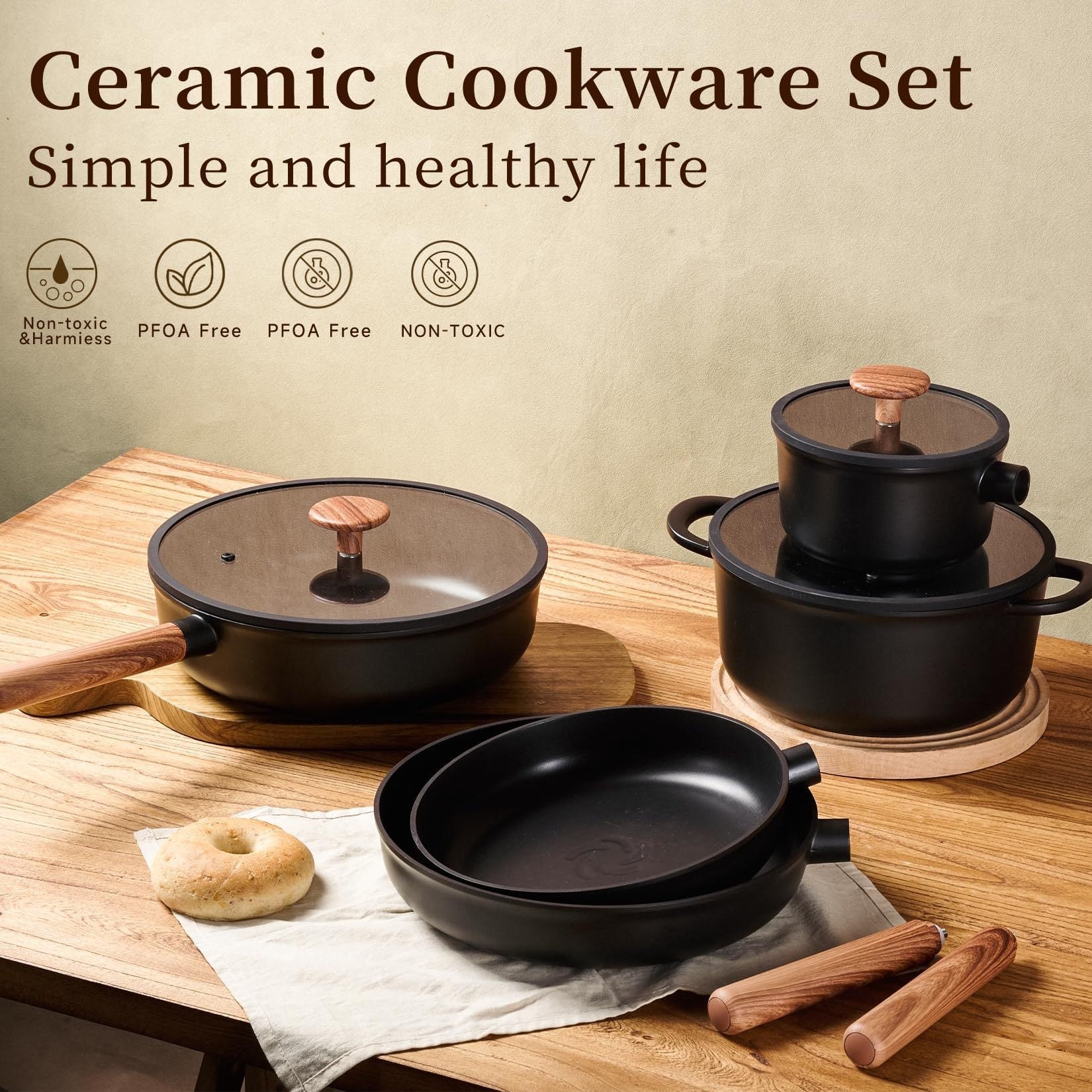 15-Piece Healthy Ceramic Cookware Set