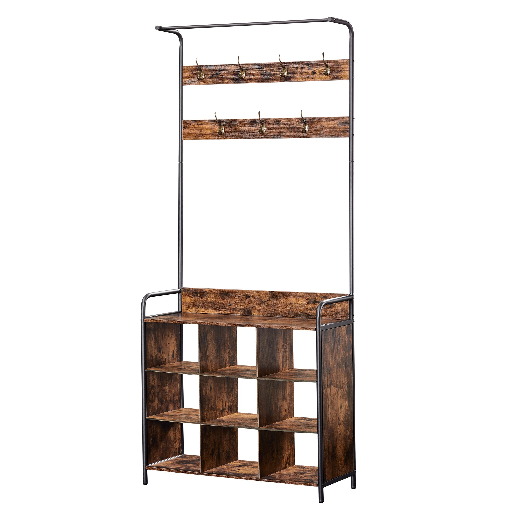 3-in-1 Hall Tree Coat Rack with Bench & Shoe Storage for Entryway - Hospitality World
