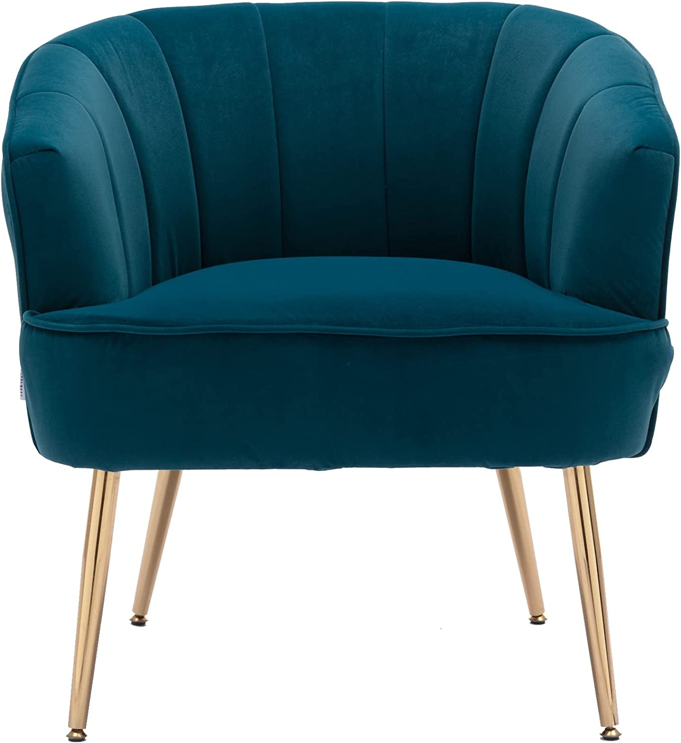Elegant Teal Velvet Accent Chair with Golden Metal Legs - Hospitality World