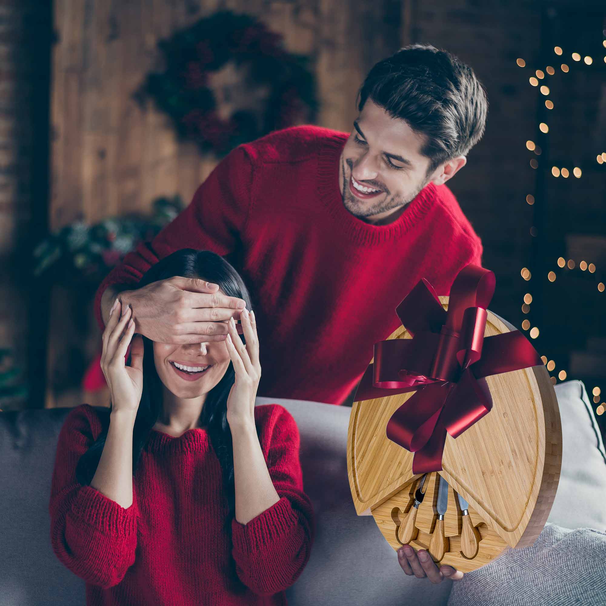 Bamboo Cheese Board and Knife Set - 14 Inch Swiveling - Hospitality World