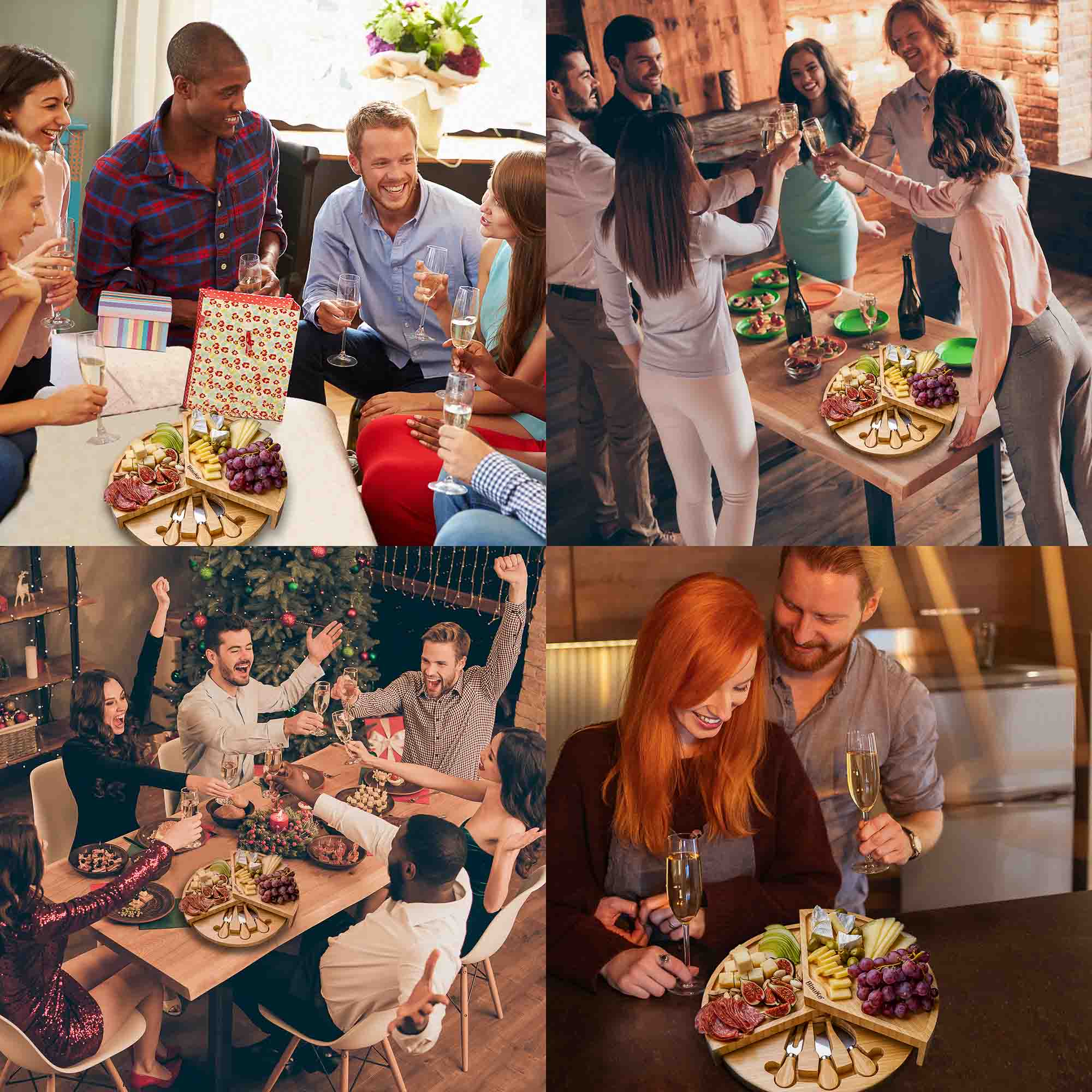 Bamboo Cheese Board and Knife Set - 14 Inch Swiveling - Hospitality World