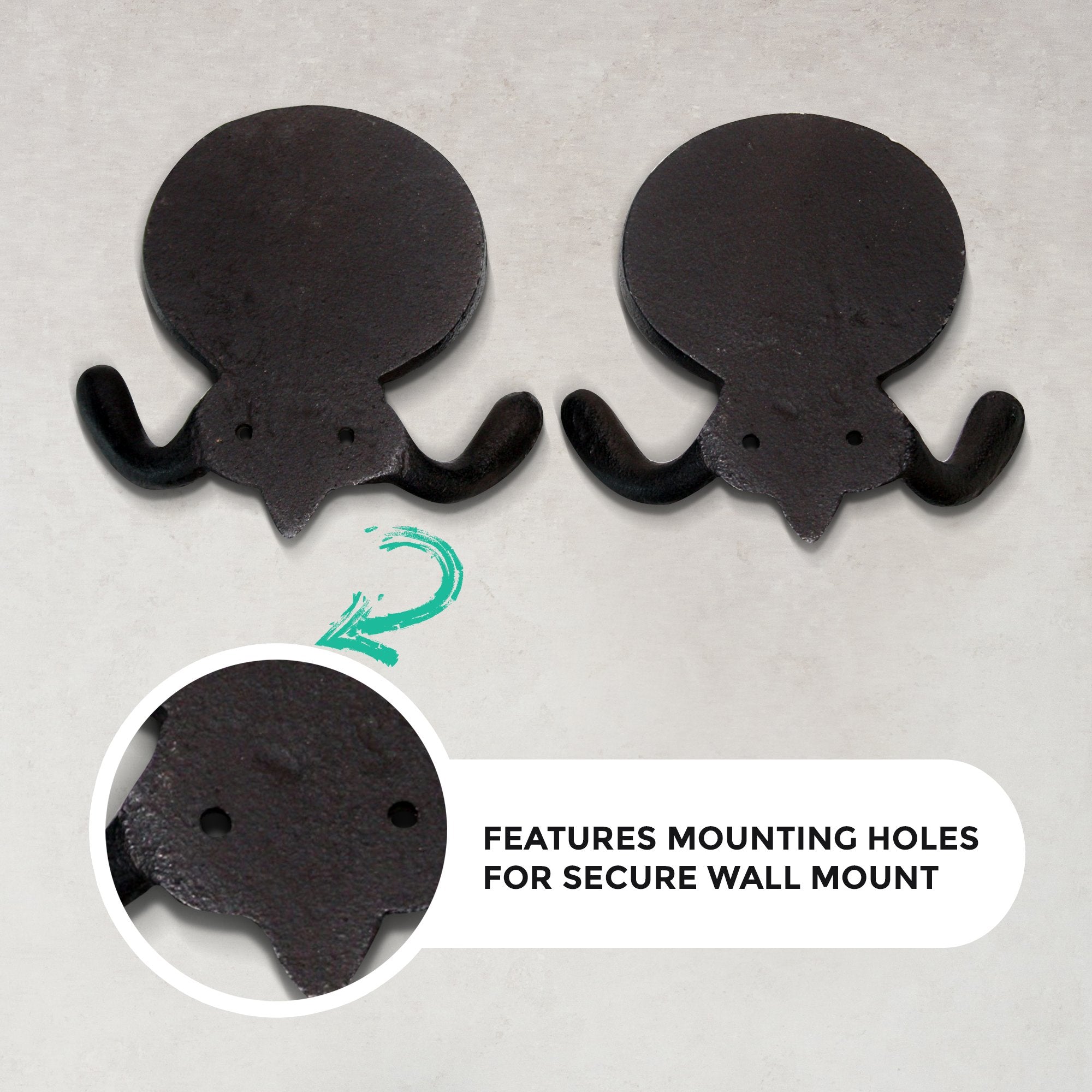 Set of 2 His and Hers Towel Hooks, 5.8" - Hospitality World