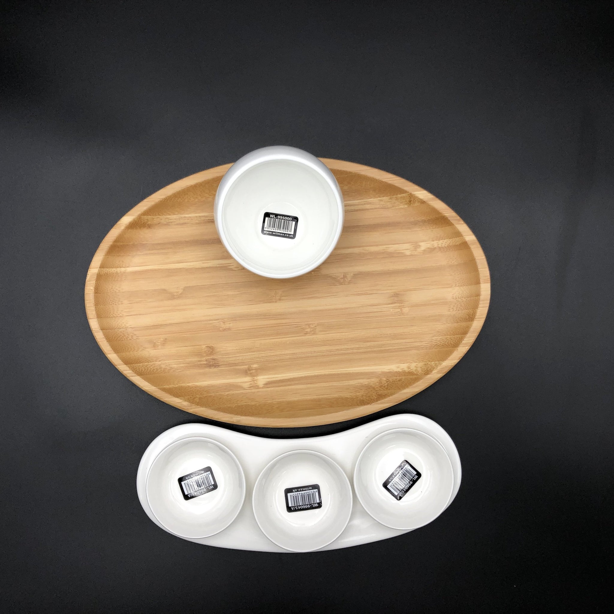 A Mignardises (Petit Four) Serving Set with Bamboo Oval Tray - Hospitality World