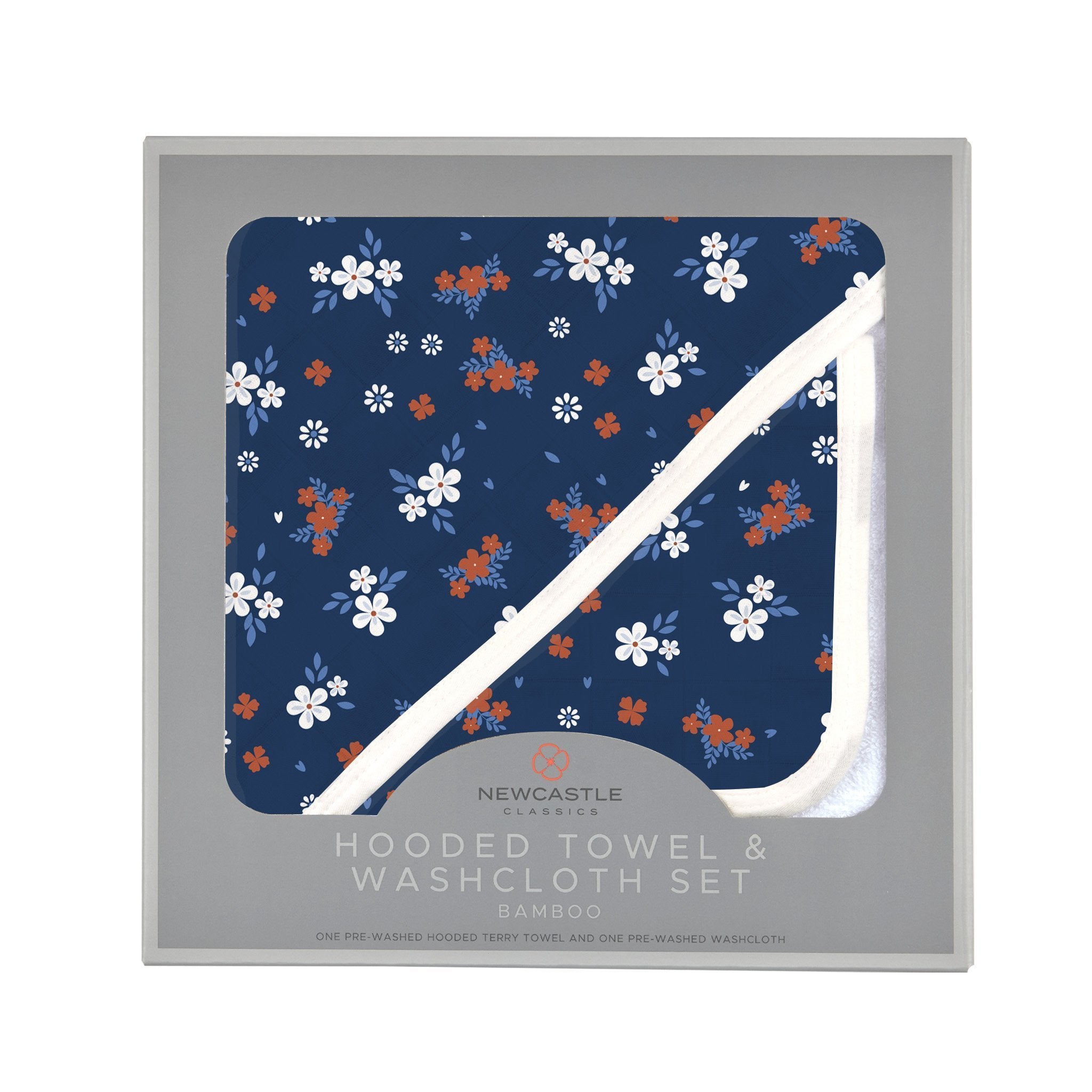 Serenity Floral Bamboo Hooded Towel and Washcloth Set - Hospitality World