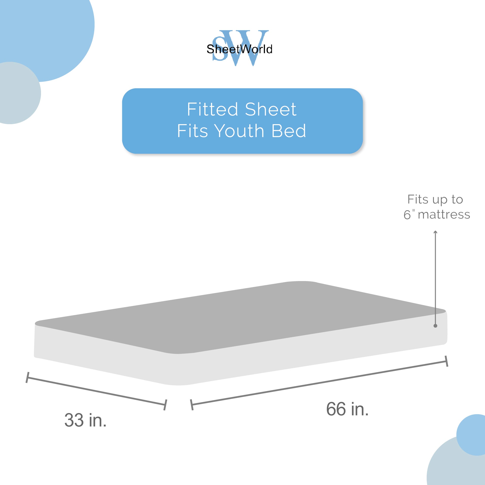 SheetWorld Fitted Youth Bed Sheet | 100% Cotton Jersey | Princess Strong