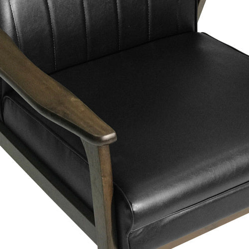 Mid-Century Modern Upholstered Accent Chair, Matte Black - Hospitality World