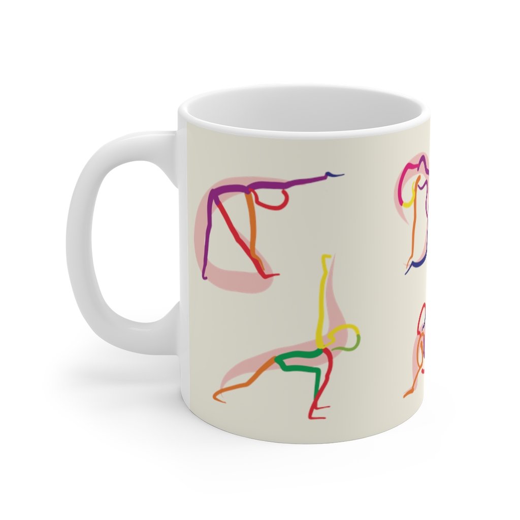 Stick Figure Yoga Poses Coffee Tea Mug | 11oz Durable Ceramic - Hospitality World