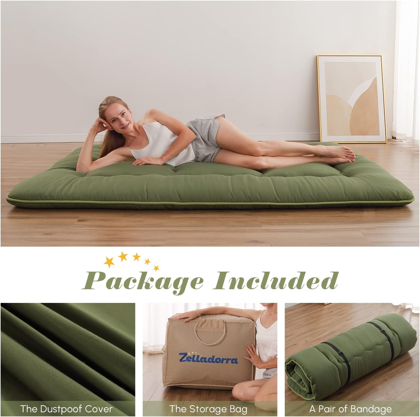Twin Futon Mattress Portable Thick Roll-Up Floor Comfort - Hospitality World